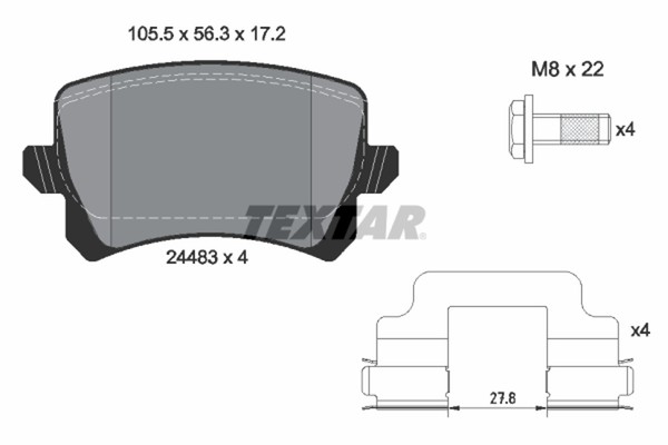 Textar Bremsbelagsatz Scheibenbremse Q+ 2448302 FüR VW Passat CC 365 357 3C5 358-image