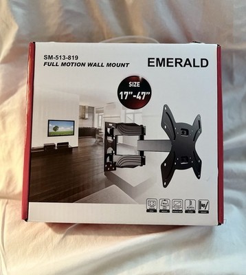 NEW Sealed Emerald Full Motion TV Wall Mount fits 17 in - 47 in TVs SM-513-819