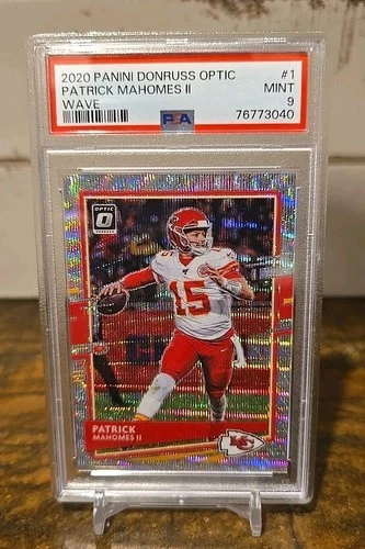 2020 Donruss Optic Patrick Mahomes Silver Wave 84/199 PSA 9