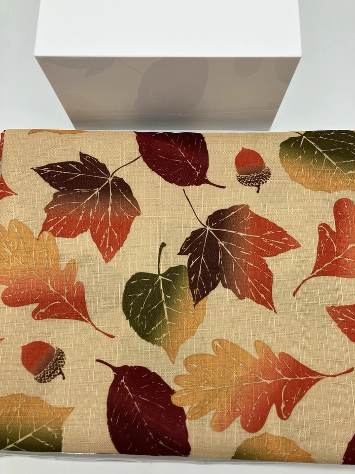 Toalha de mesa Croft & Barrow Harvest temporada folhas em cascata 60 x 84 outono nova - Imagem 3 de 4