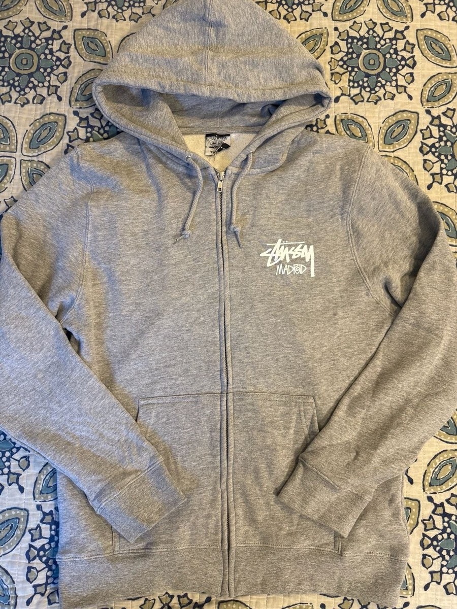 Stussy Madrid Chapter Logo Zip Up Hoodie Grey Size M | eBay