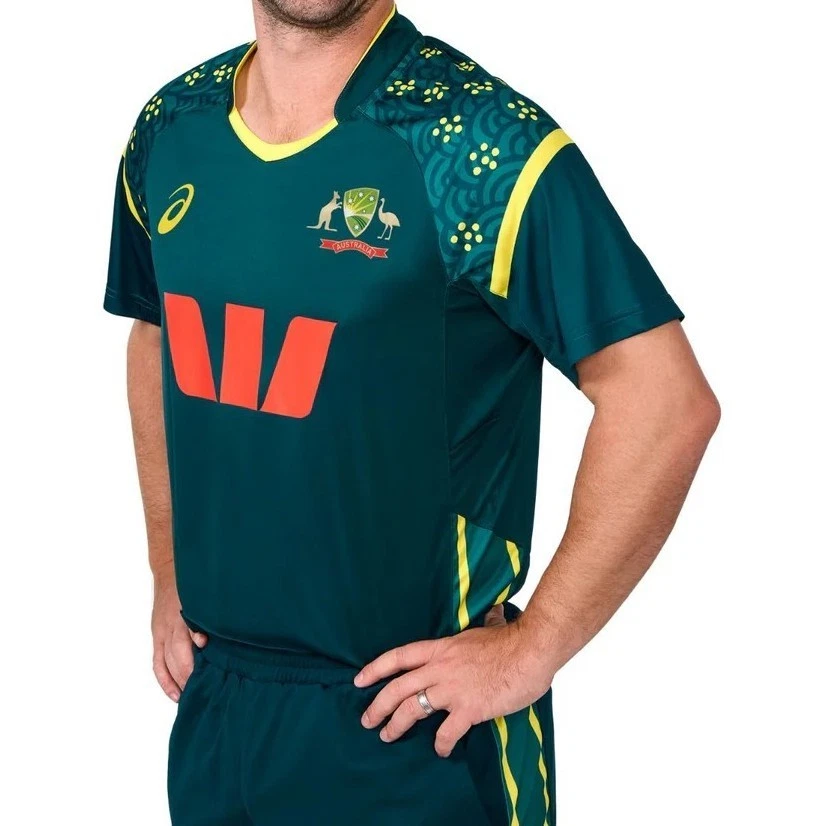 Australia National Team T20 Jersey Men’s Green/Gold Cricket Top Fan Version - Image 4 of 4