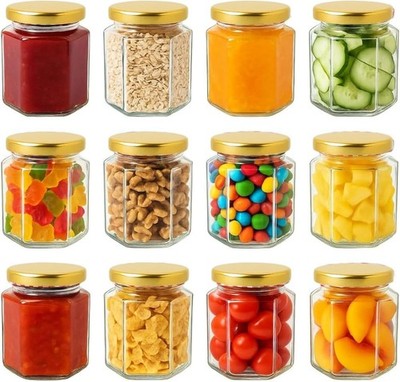 Vorratsgläser aus Glas mit Deckel - 12er Set | 280 ml luftdichte Glasbehälter |