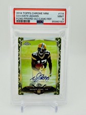 2014 Topps Chrome Mini DAVANTE ADAMS #114 RC Camo Refractor Auto /99 PSA 9
