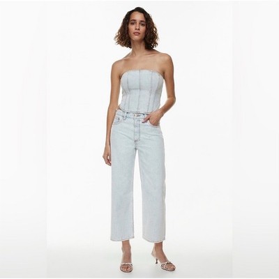 Denim Forum The 90s Iggy Lo-Rise Cropped Jeans Blue Light Wash
