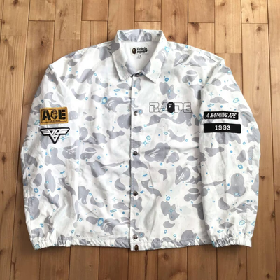 BAPE Space camo coach jacket a bathing ape galaxy cosmos White