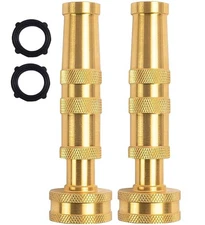 Garden Hose Nozzle, Solid Brass Heavy Duty Adjustable Twist Hose Nozzle, High...