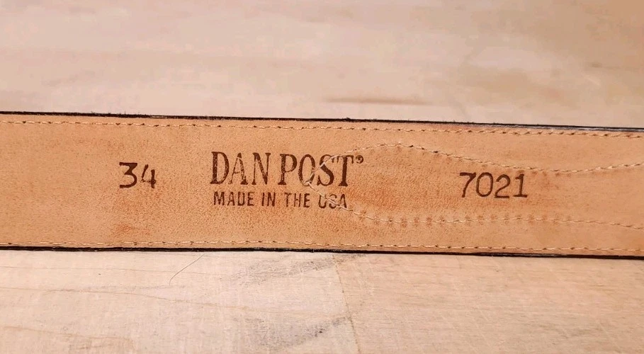 Cinturón de cuero Dan Post negro talla 34 hecho en Estados Unidos 7120 Foto 3 de 4