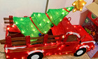 Winter Wonderland 33" Tinsel Red Truck Christmas Tree Pre Lit Holiday Decor