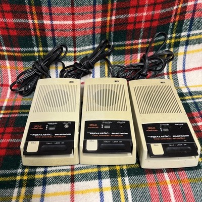 3 RadioShack Realistic SelectaCom 2-Channel Wireless Intercom 43-217 Vintage