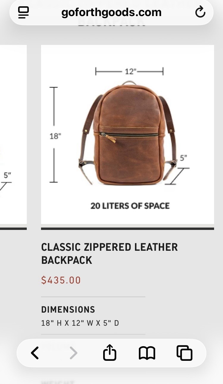 Go Forth Goods Classic Leather Backpack - Large V… - image 7