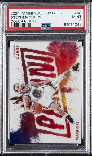 2024 PANINI NSCC VIP GOLD COLOR BLAST #SC STEPHEN CURRY 14/44 PSA 9