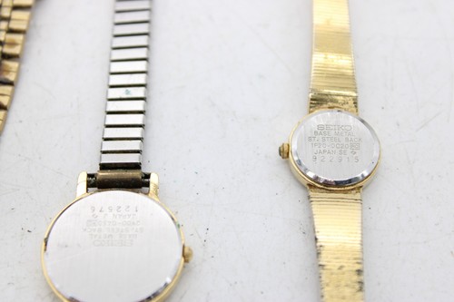 A x10 Vintage Ladies Seiko Quartz Wristwatches Inc. Gold Tone, Leather Etc - Picture 16 of 21