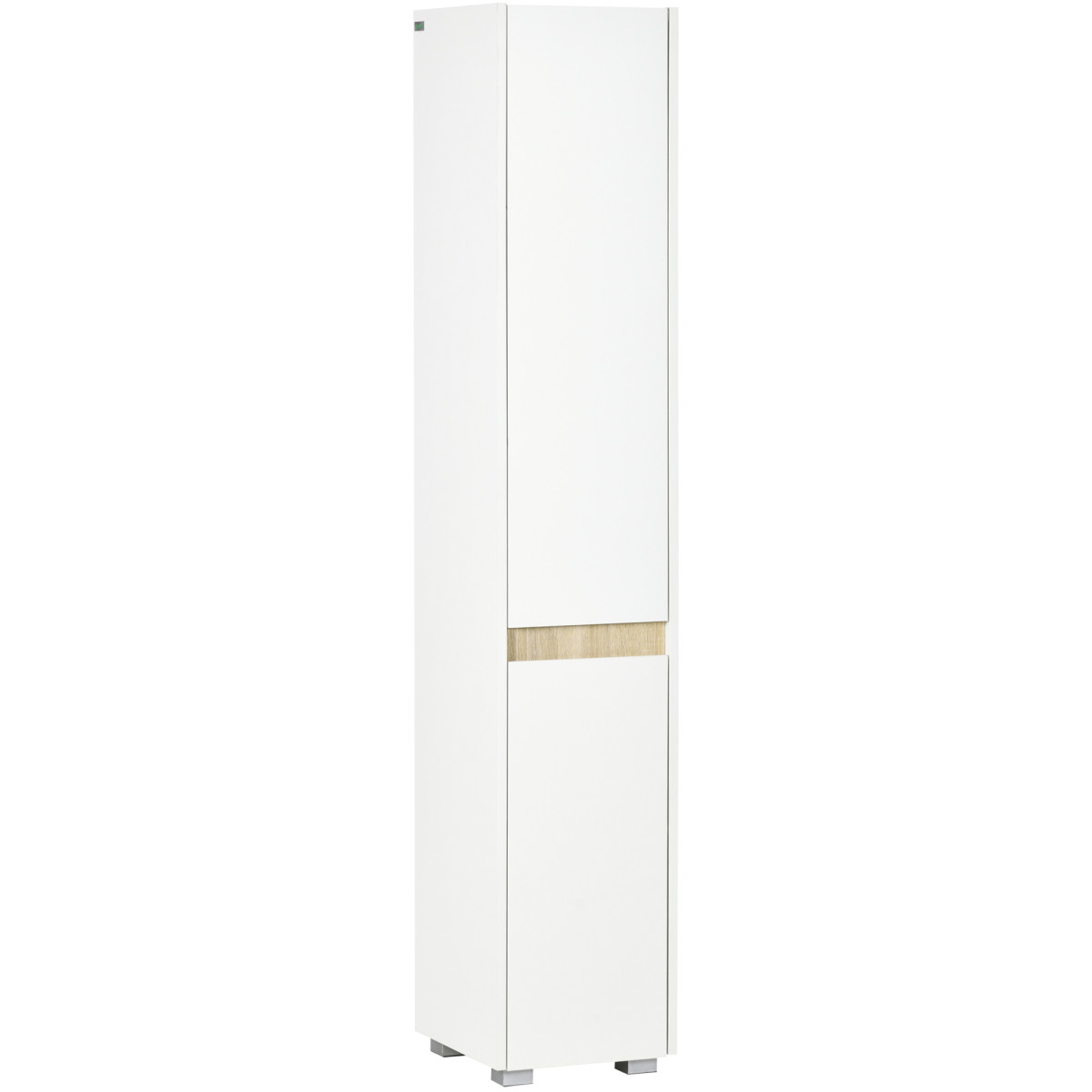 Kleankin 5-Tier Modern Tall Bathroom Cabinet With Adjustable Shelves White - Image 2