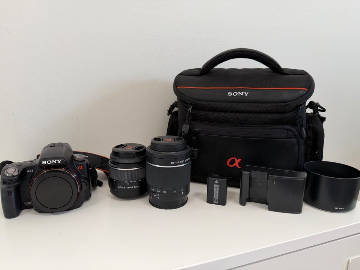 Sony Alpha SLT-A33 Digital SLR With Two Lenses SAL1855/ SAL55200