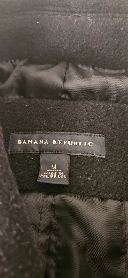 Sobretudo longo banana republic M preto mistura lã e cashmere - Imagem 3 de 4