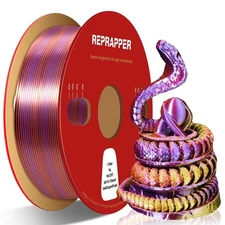 Silk Tri Color PLA Filament 3D Printer 1.75mm +/- 0.03mm, Multicolor