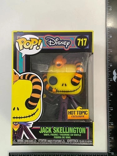 Funko Pop! Disney: Jack Skellington #717 Hot Topic Blacklight Vinyl -CN i3