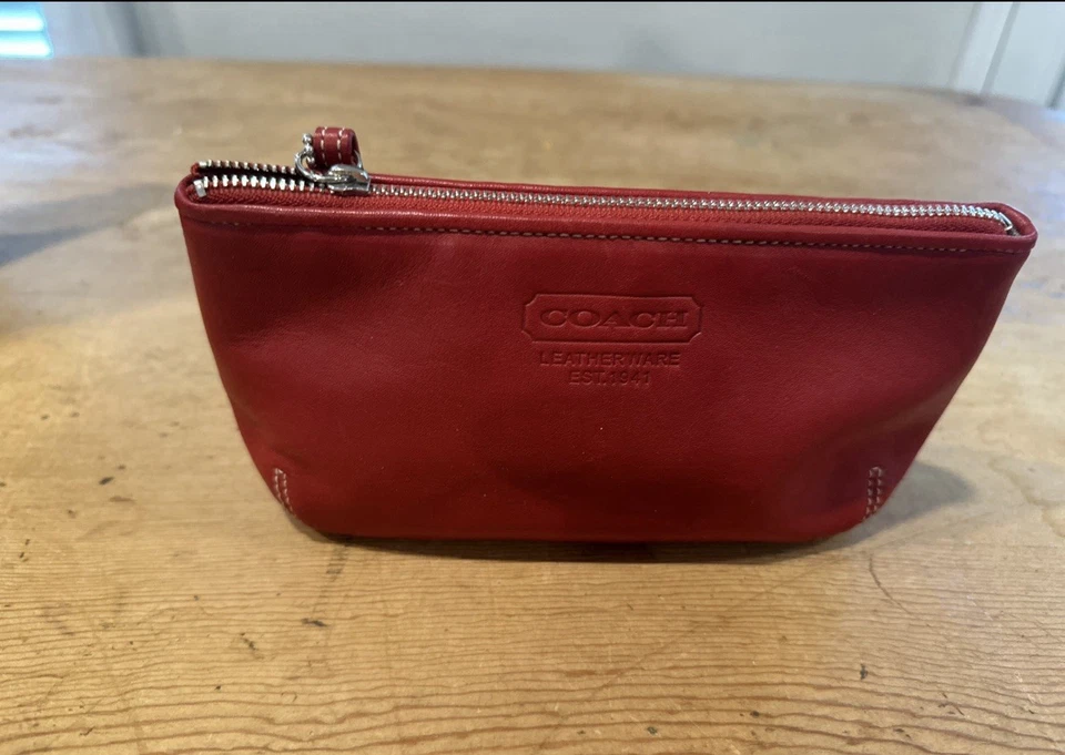 Bolso de Cosméticos Coach 9993 Vintage Años 90 Cuero Rojo Shopper Y A Juego Raro Foto 2 de 4