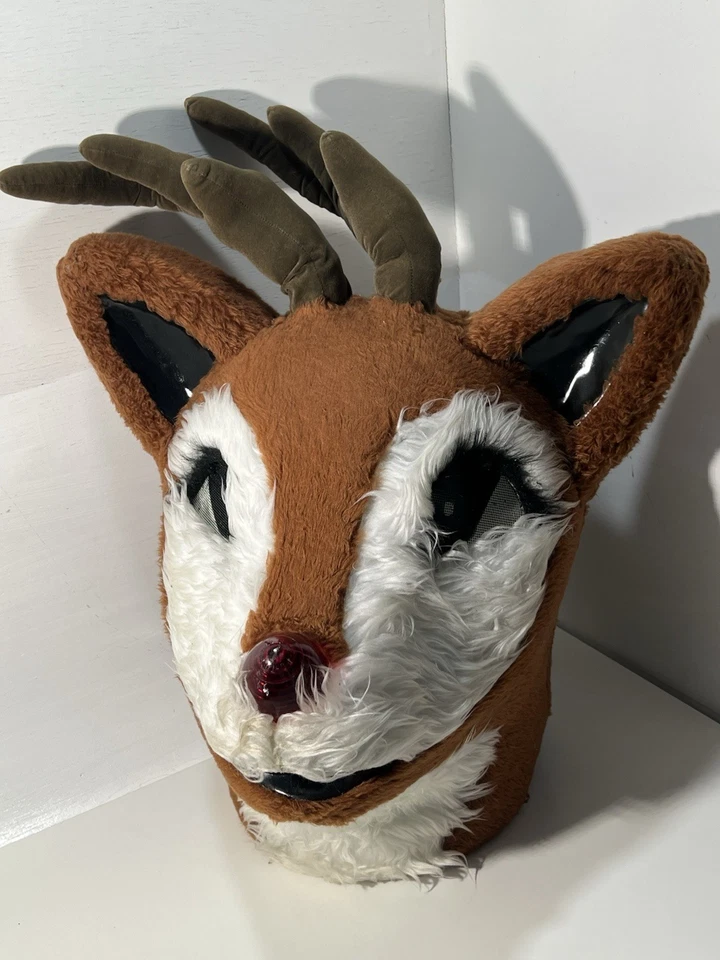 Disfraz de mascota de reno de colección traje de cuerpo completo con astas de cabeza cascos talla única Foto 2 de 4