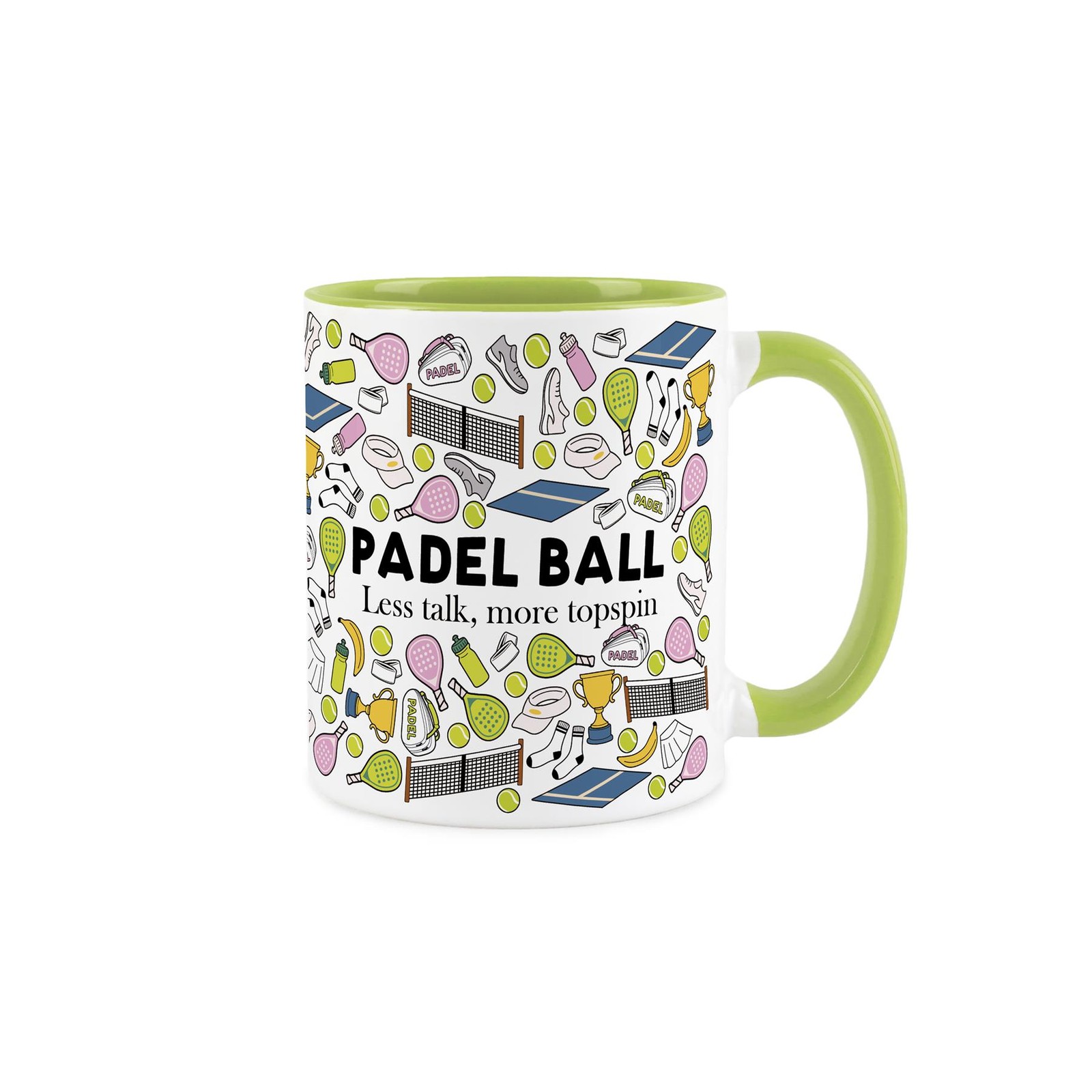 Novelty Padel Ceramic Green Mug - Fun Sports Themed Drinkware Gifts