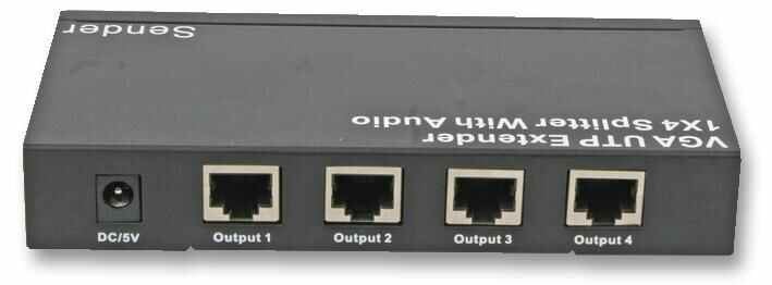 PRO SIGNAL - VGA UTP Extender 1x4 Splitter with Audio over Cat5