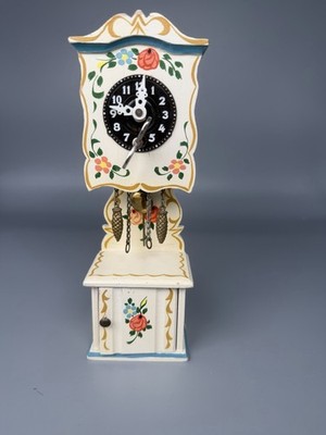 Vintage Dora Kuhn Dollhouse White Grandfather Clock Hand Painted W Germany