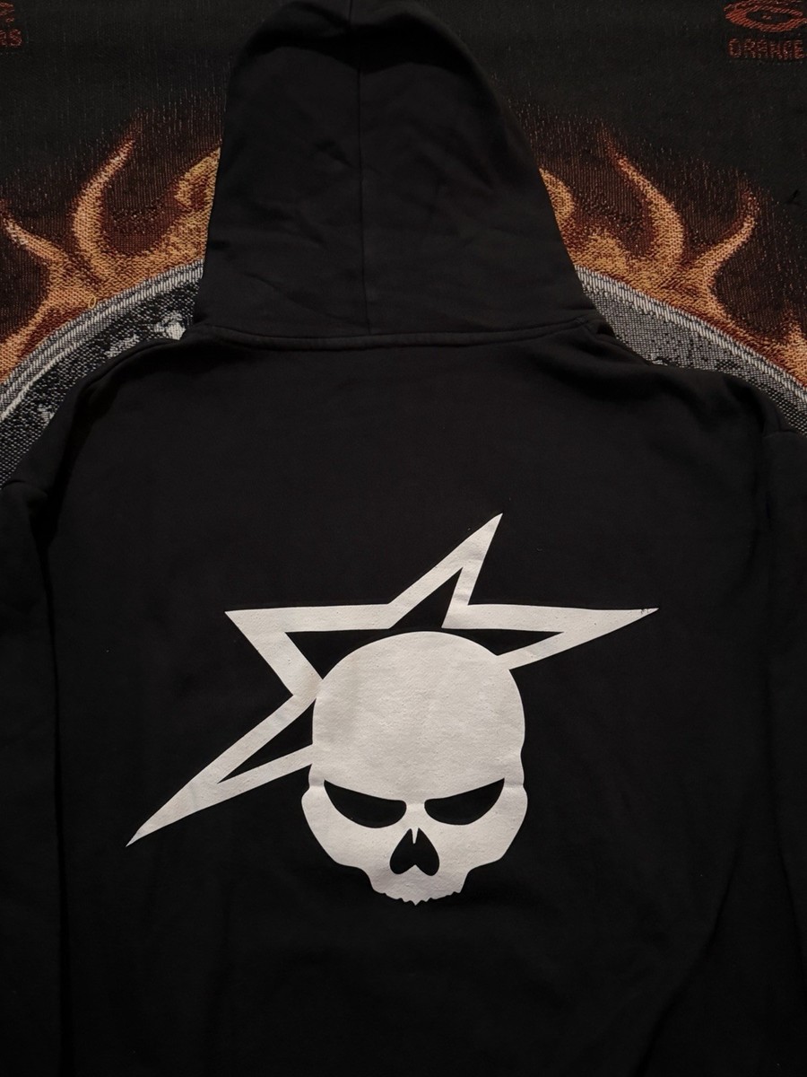 Crazy Y2K Born To Die Skull & Star heavyweight pullover black hoodie View 2
