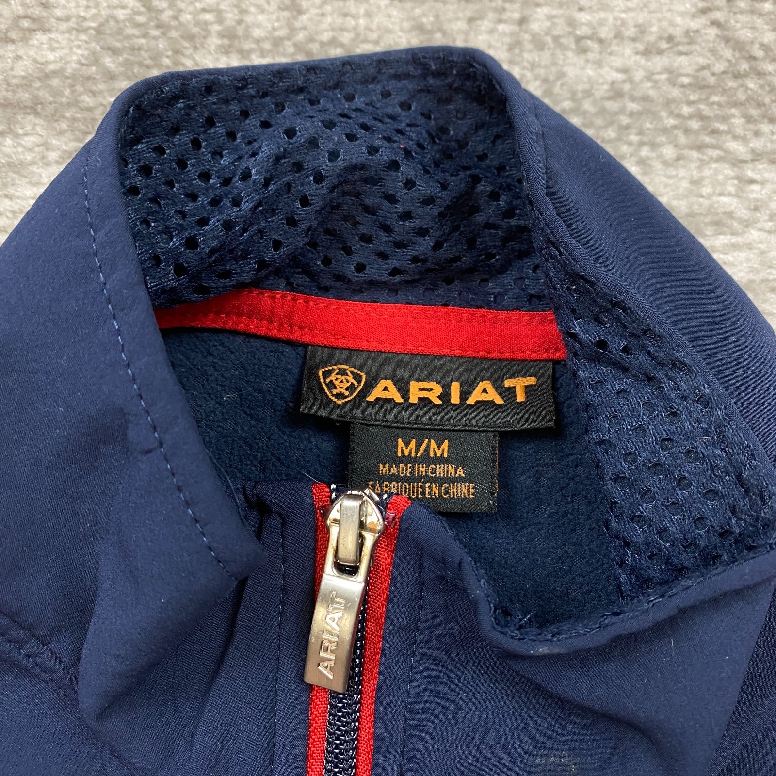Ariat Team Softshell Jacket Medium Blue Red Eques… - image 4