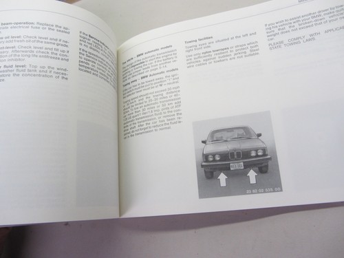 BMW E23 1983 USA Version Owners Manual, 01419760987, read notes. - Foto 19 di 19
