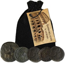 5 Original Imperial Roman Coins - Rare Coins of Emperors, Gods & Legions