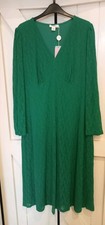Finery Ladies Jade Green Stretch Lace Long Sleeved Tea Dress-Size 20/BNWT