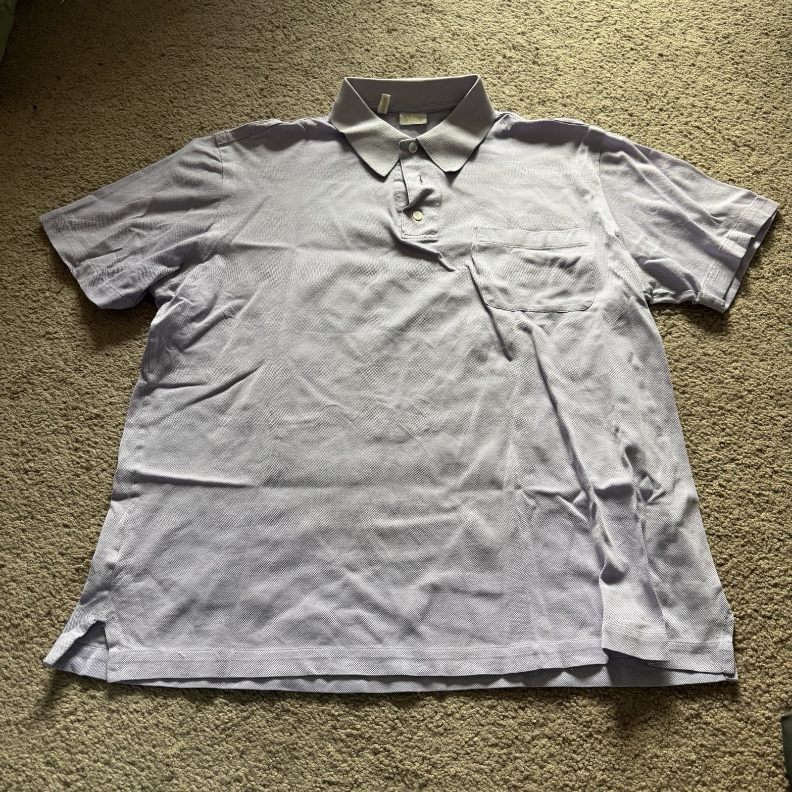 Brioni Polo Shirt Mens Size Large Size Short Sleeve Italy Purple