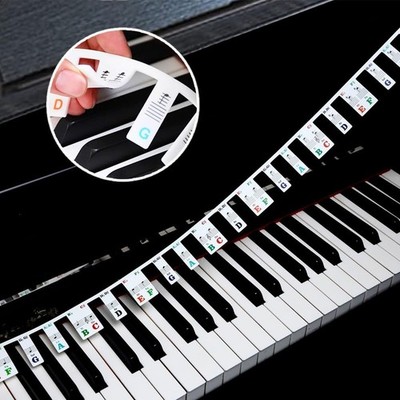 Colorful Removable Piano Keyboard Note Labels, Silicone Piano Notes Stickers ...