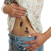 2 X Feen Tattoo - Zwei Motive In Schwarz - Temporary Haut Tattoo - HC51 (2)