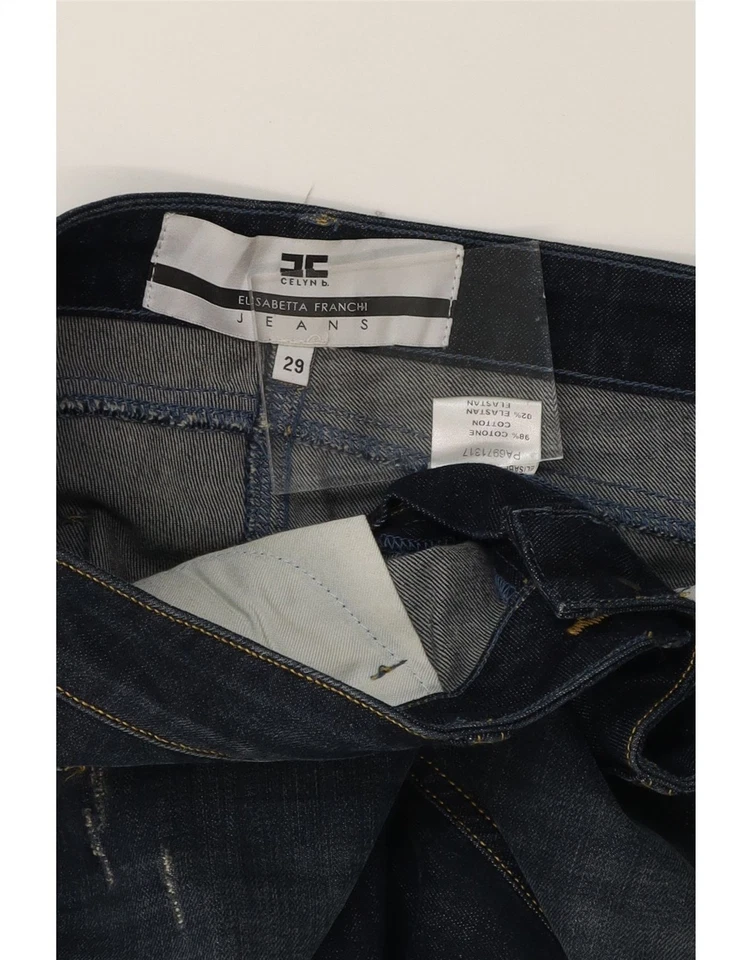 ELISABETTA FRANCHI Womens Slim Jeans  W29 L28 Blue Cotton DQ25 - Image 3 of 3
