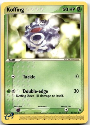 Koffing 54/109 Common Ruby & Sapphire Pokemon Lightly Played
