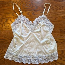 Vintage Y2K white lace cami sleep lingerie top size M/L