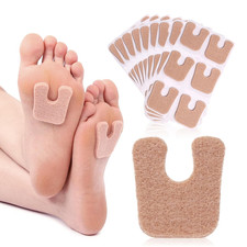 60pcs U-Shaped Felt Callus Pads, Metatarsal Pads Self-Stick Cushions Protect Cal
