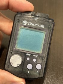 Official Sega Dreamcast Clear Black VMU HKT-7000 Memory Card /w New Battery