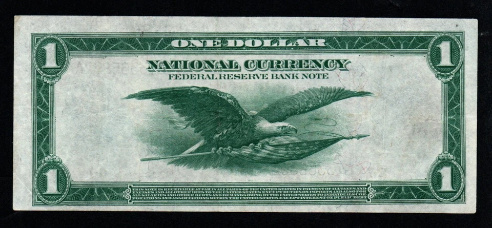 1918 $1 LARGE Size BEAUTIFUL XF+ CHICAGO Federal Reserve Bank Note! - Image 2 of 2