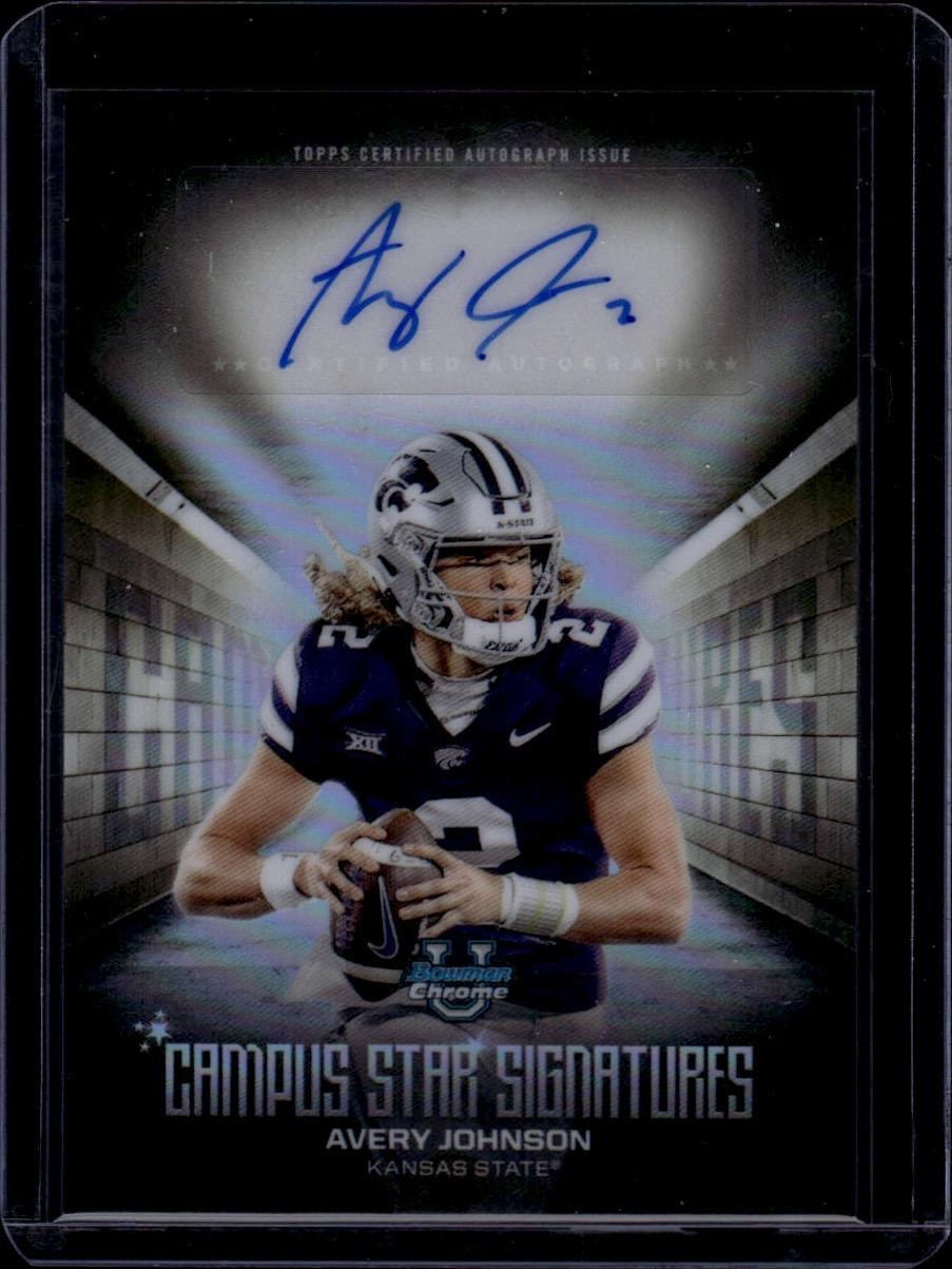 2025 Bowman University Chrome #CSS-AJ Avery Johnson Campus Star Signatures