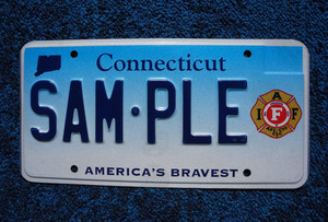 Connecticut AFL - CIO CLC License Plate America's Bravest Sample - Union Workers