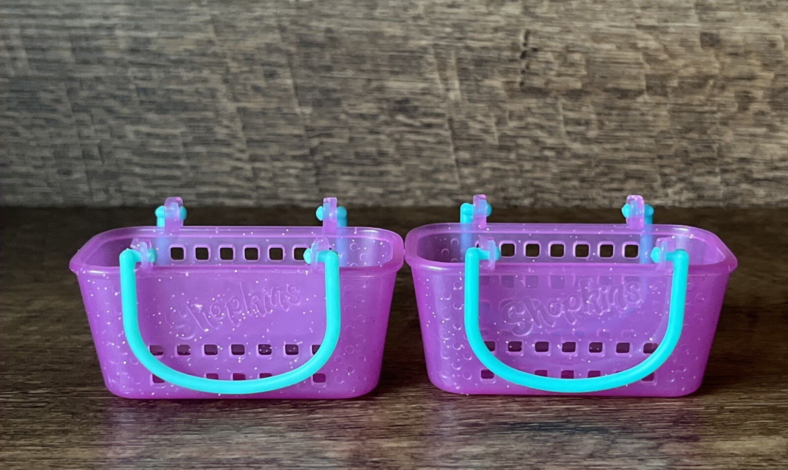 Shopkins Pink Shopping Baskets Lot Of 2 Mini Toy Doll Accessories Ships Fast