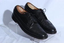 Vintage FLORSHEIM Imperial 5 Nail V Cleat Black Longwing 96624 - size 11 D