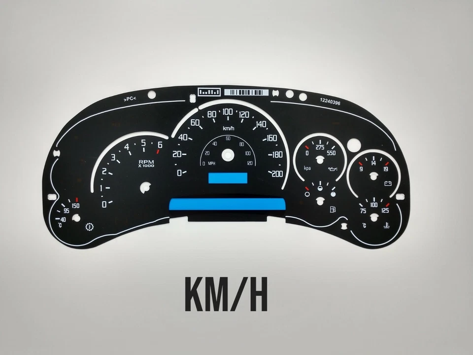 Sobreposição facial medidor estilo Escalade Silverado Sierra 1500 2500 gasolina 2003 04 05 km/h - Imagem 2 de 4