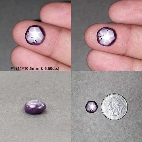 100 % natürlicher rosafarbener 6-strahliger Stern Rubin Edelstein Cabochon runde & ovale Form Sets - Bild 2 von 9