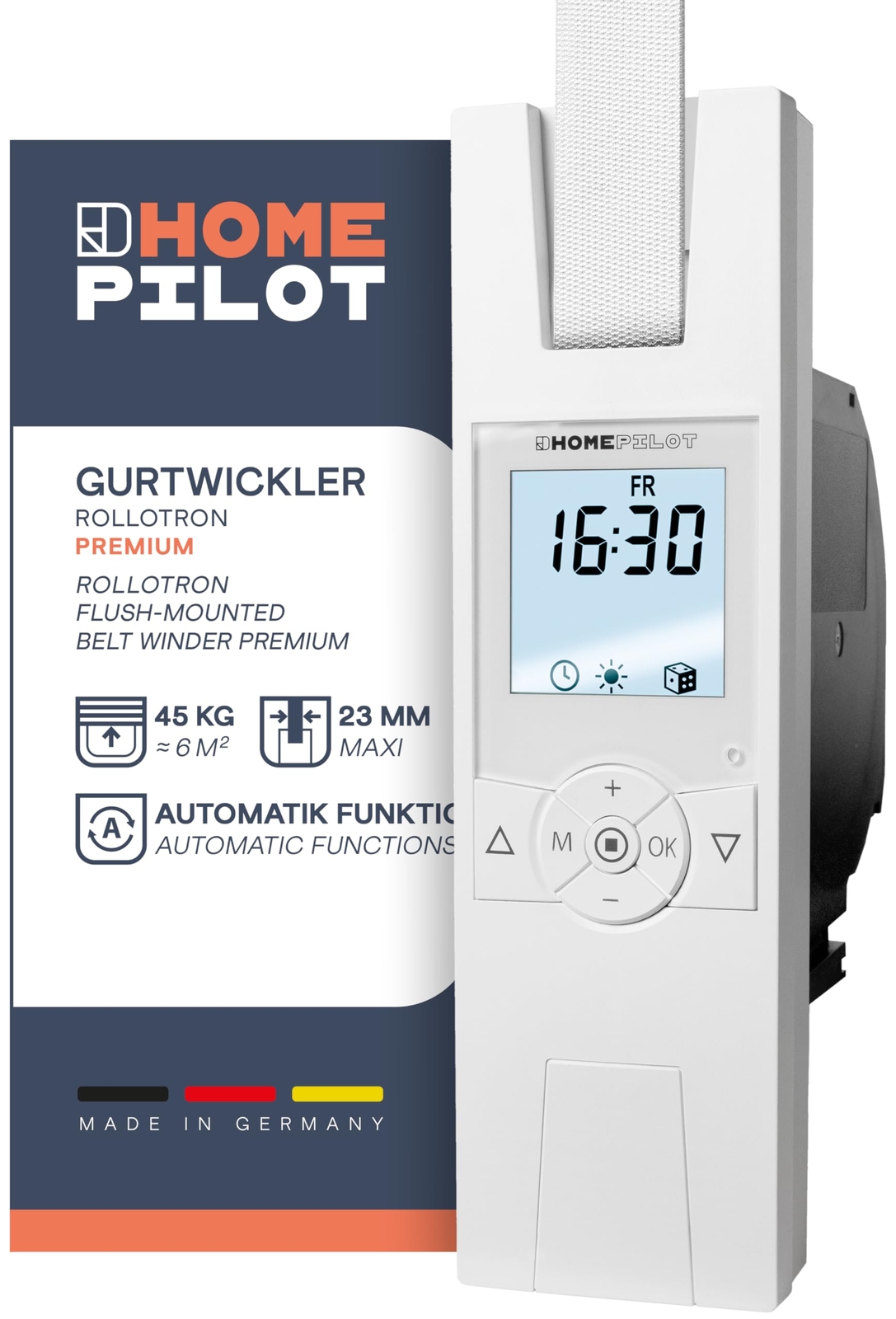 HOMEPILOT avvolgitore elettrico RolloTron premium per tapparelle fino 45 kg c...