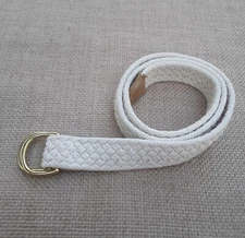 Leatherman Size S Woven Cotton Leather End D-Ring Belt