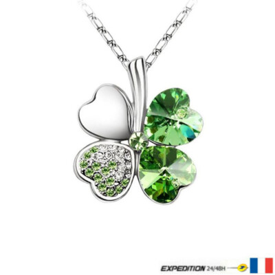 Pour Enfant Argent Sterling Trèfle À Quatre Feuilles Pendentif Sur Une